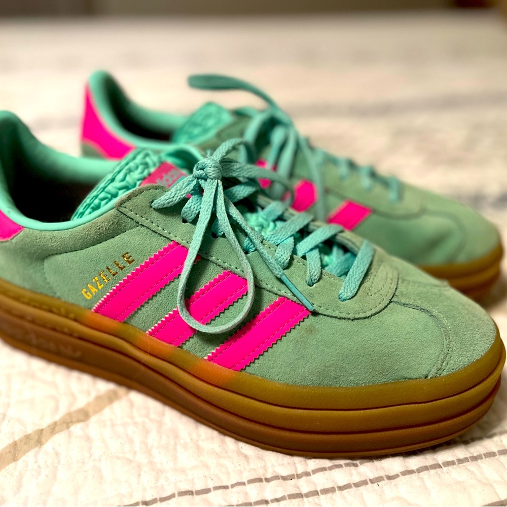 adidas Gazelle Bold Pulse Mint Screaming Pink